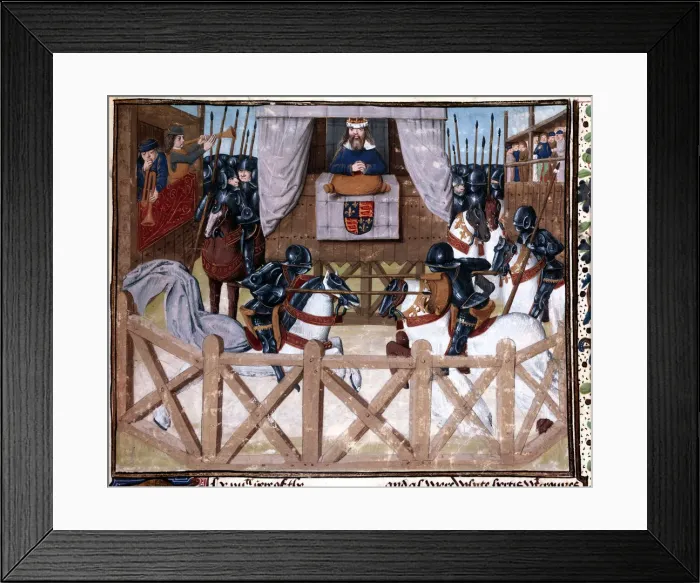 Framed Print : Richard II, King of England, presiding at a tournament, 1377-1379 (15th century) Framed Print : Richard II, King of England, presiding at a tournament, 1377-1379 (15th century)