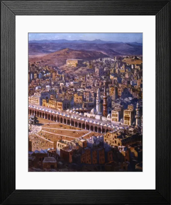 Framed Print : View of Mecca, 1918. Artist: Etienne Dinet Framed Print : View of Mecca, 1918. Artist: Etienne Dinet