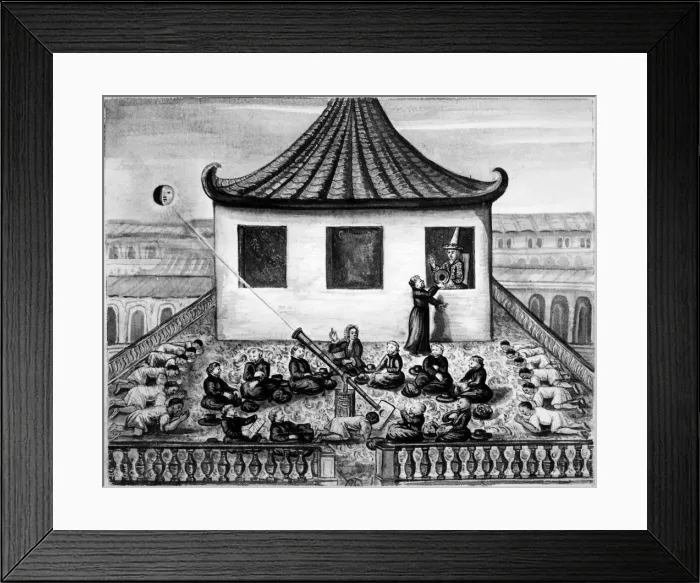 Framed Print : Missionaries showing the King of Siam a solar eclipse Framed Print : Missionaries showing the King of Siam a solar eclipse