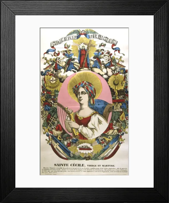 Framed Print : St Cecilia or Cecile, legendary Roman martyr, 19th century