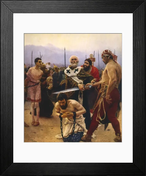 Framed Print : St Nicholas saving three innocents from execution, c1888. Artist: Il ya Repin Framed Print : St Nicholas saving three innocents from execution, c1888. Artist: Il ya Repin