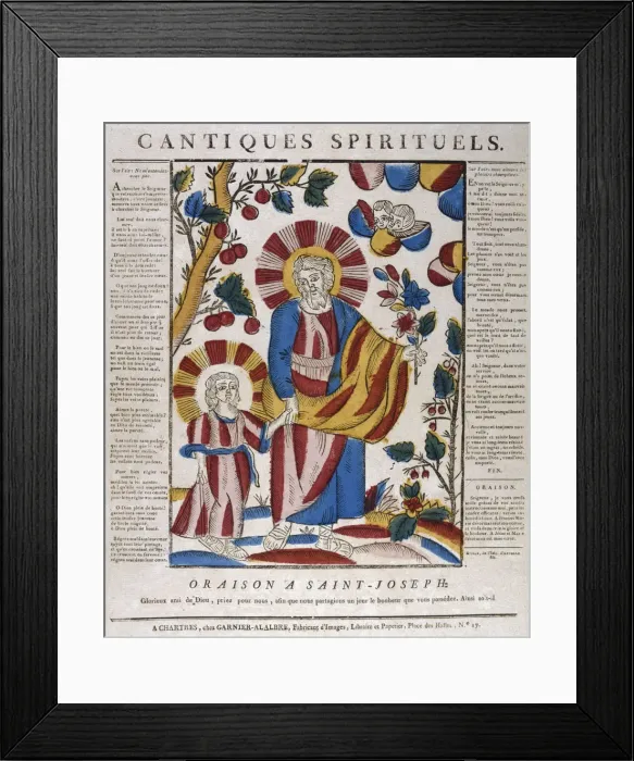 Framed Print : St Joseph and Jesus walking hand-in-hand, 18th century Framed Print : St Joseph and Jesus walking hand-in-hand, 18th century