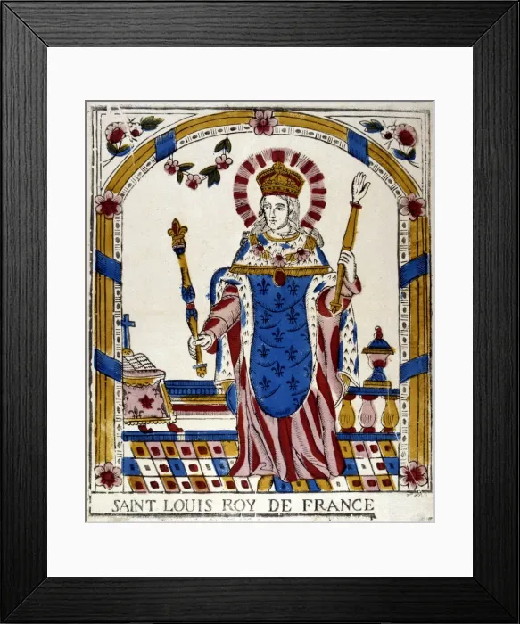 Framed Print : Louis IX, King of France, in his coronation robes, 1226 (19th century) Framed Print : Louis IX, King of France, in his coronation robes, 1226 (19th century)
