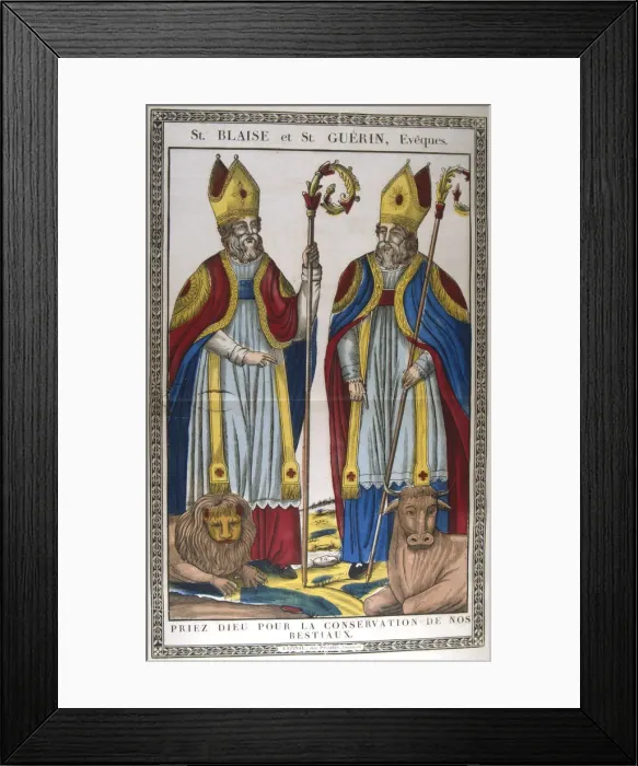 Framed Print : St Blaise and St Guerin, 19th century Framed Print : St Blaise and St Guerin, 19th century