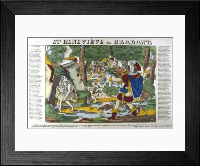Framed Print : St Genevieve of Brabant in the forest, 19th century Framed Print : St Genevieve of Brabant in the forest, 19th century