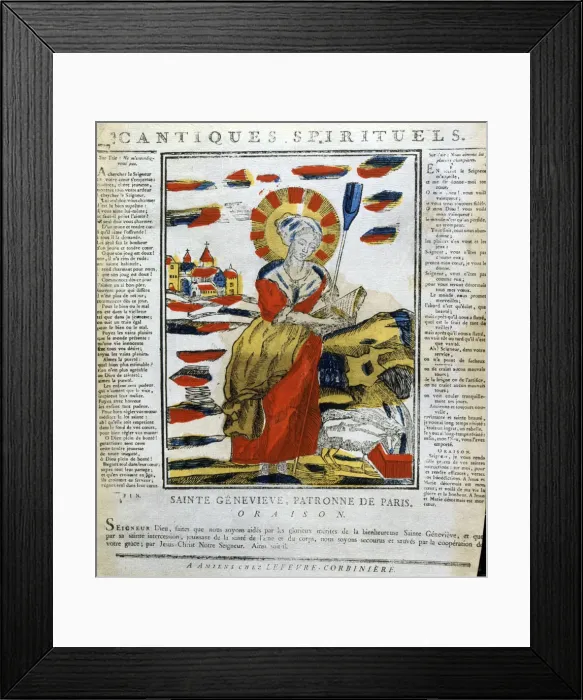 Framed Print : St Genevieve of Nanterre, French nun and prophetess, 19th century Framed Print : St Genevieve of Nanterre, French nun and prophetess, 19th century