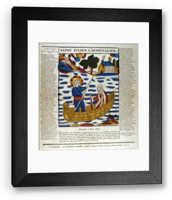 Framed Print : St Julian, patron saint of travellers, 19th century Framed Print : St Julian, patron saint of travellers, 19th century