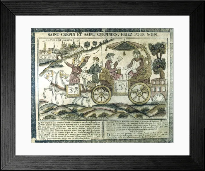 Framed Print : St Crispin and St Crispinian, Christian martyrs, 19th century Framed Print : St Crispin and St Crispinian, Christian martyrs, 19th century