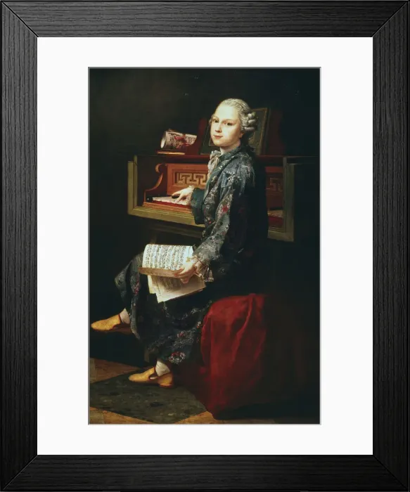 Framed Print : Young Musician at the Harpsicord Framed Print : Young Musician at the Harpsicord