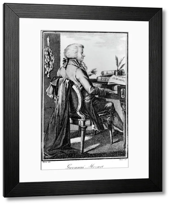Framed Print : Wolfgang Amadeus Mozart, Austrian composer, c1784-1827. Artist: Giovanni Antonio Sasso Framed Print : Wolfgang Amadeus Mozart, Austrian composer, c1784-1827. Artist: Giovanni Antonio Sasso