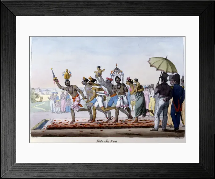Framed Print : Festival of Fire, India, mid 19th century. Artist: Emmanuel Adolphe Midy Framed Print : Festival of Fire, India, mid 19th century. Artist: Emmanuel Adolphe Midy