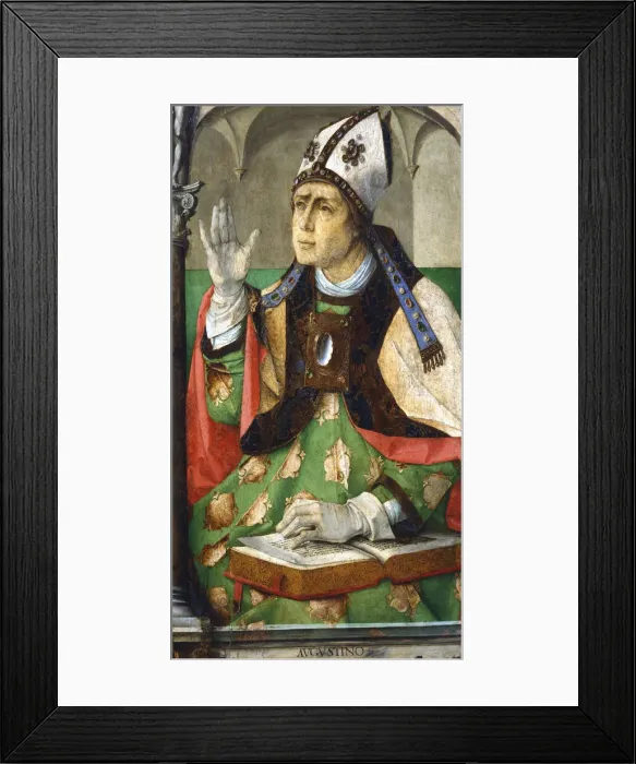 Framed Print : St Augustine of Hippo, 1460. Artist: Joos van Gent Framed Print : St Augustine of Hippo, 1460. Artist: Joos van Gent