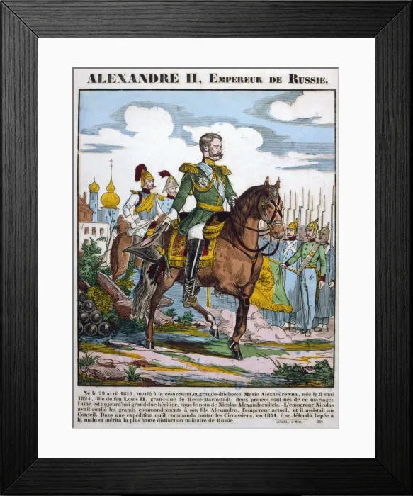 Framed Print : Alexander II, Tsar of Russia, reviewing troops, c1855 Framed Print : Alexander II, Tsar of Russia, reviewing troops, c1855