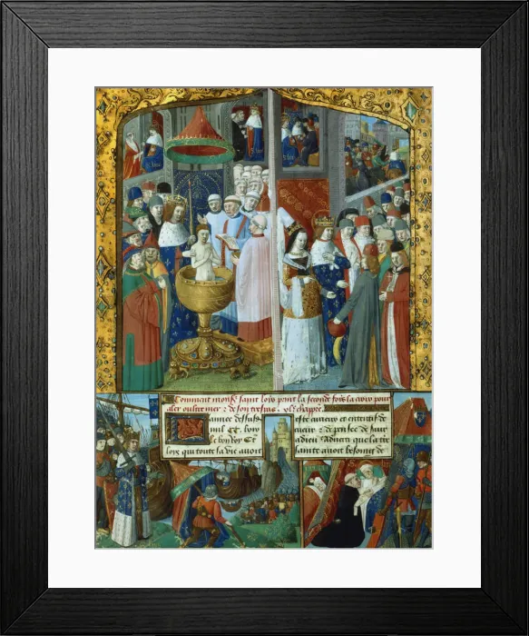 Framed Print : Scenes from the life of Louis IX, King of France, 13th century (15th century) Framed Print : Scenes from the life of Louis IX, King of France, 13th century (15th century)