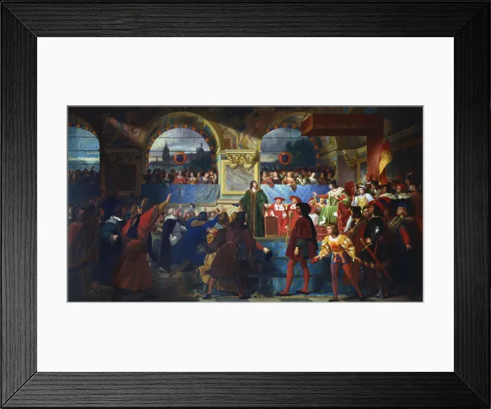 Framed Print : Louis XII proclaimed Father of the People at the States General of Tours, 1506, c1819-c1861. Artist: Jean Louis Bezard Framed Print : Louis XII proclaimed Father of the People at the States General of Tours, 1506, c1819-c1861. Artist: Jean Louis Bezard