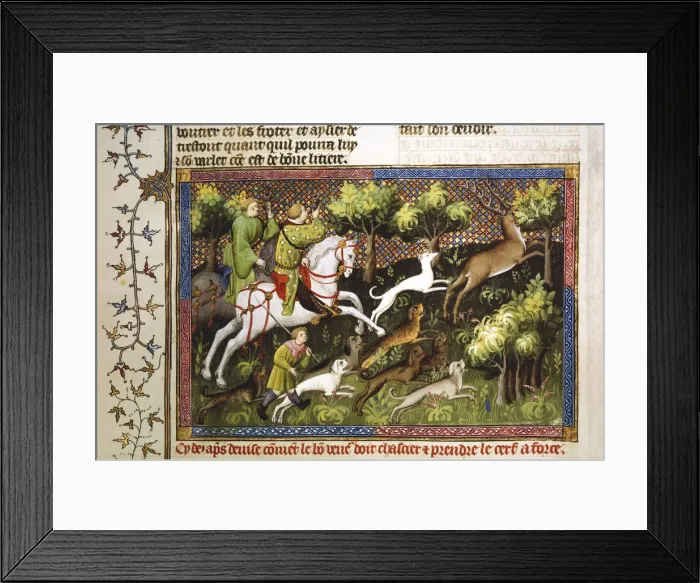 Framed Print : Deer hunt, 15th century Framed Print : Deer hunt, 15th century