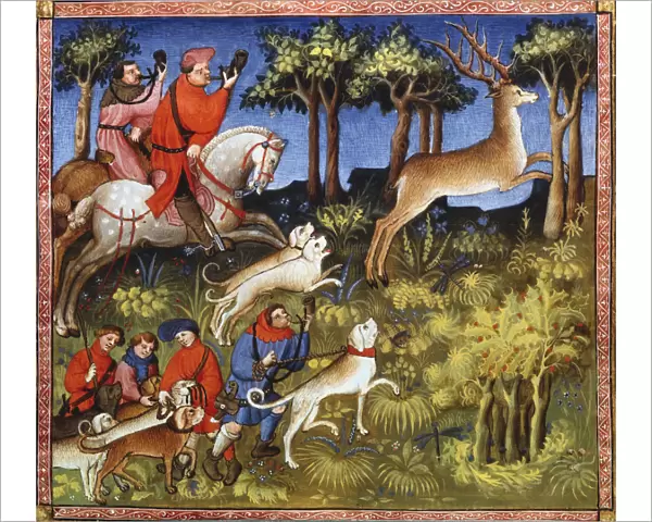 Deer hunt, 15th century. Artist: Workshop of the Bedford Breviary