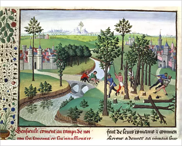 Building a road, 15th century