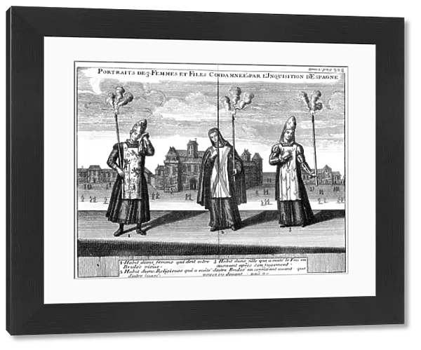 Portraits of 3 women and girls condemned by the Spanish Inquisition, 1759