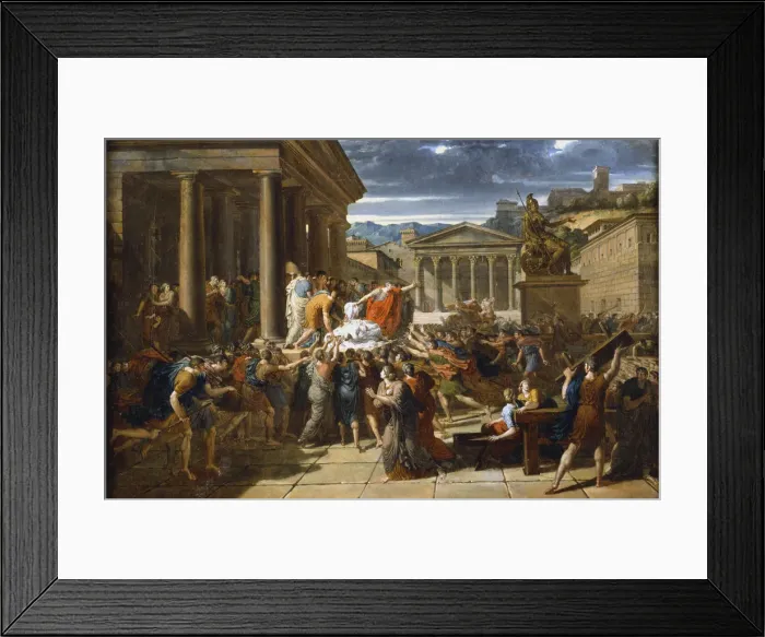 Framed Print : The Death of Caesar, 44 BC (c1780-1832). Artist: Guillaume Lethiere Framed Print : The Death of Caesar, 44 BC (c1780-1832). Artist: Guillaume Lethiere