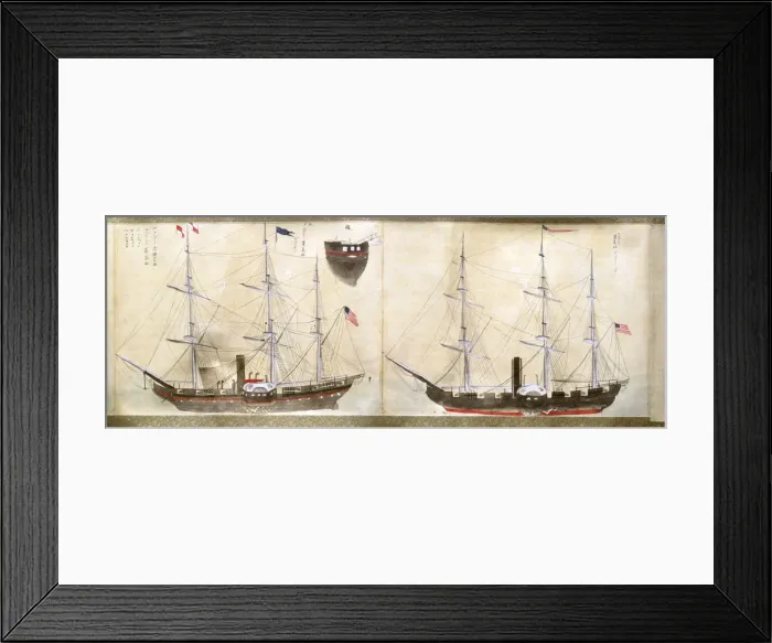 Framed Print : Ships of Commodore Perrys American expedition to Japan of 1852-1854 Framed Print : Ships of Commodore Perrys American expedition to Japan of 1852-1854