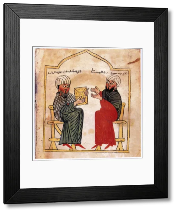 Framed Print : Armenian Gospels: portrait of the patron of the manuscript and his son Framed Print : Armenian Gospels: portrait of the patron of the manuscript and his son