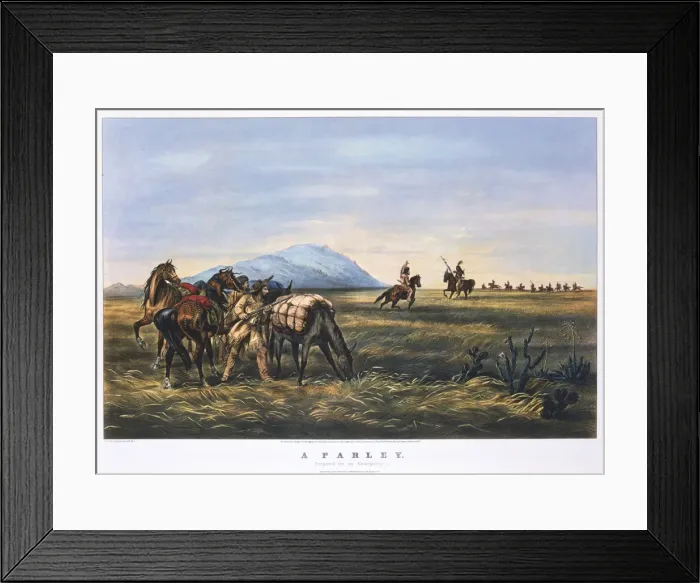 Framed Print : A Parley, 1834-1907. Artist: Currier and Ives Framed Print : A Parley, 1834-1907. Artist: Currier and Ives