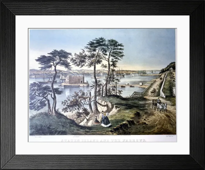 Framed Print : Staten Island and the Narrows, New York, USA, c1834-c1876. Artist: Frances Flora Bond Palmer Framed Print : Staten Island and the Narrows, New York, USA, c1834-c1876. Artist: Frances Flora Bond Palmer