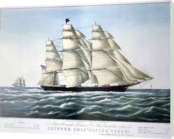 Clipper Ship Flying Cloud, 1851-1907. Artist: E Brown Jr