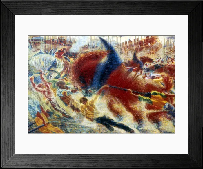 Framed Print : L eveil de la Cite ( The City Awakes ), 1910. Artist: Umberto Boccioni Framed Print : L eveil de la Cite ( The City Awakes ), 1910. Artist: Umberto Boccioni