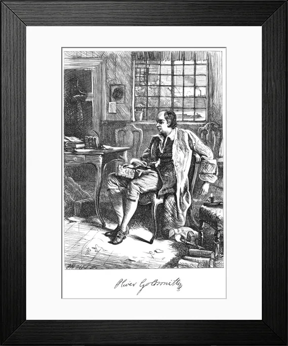 Framed Print : Oliver Goldsmith, 18th-century playwright, (c1860s) Framed Print : Oliver Goldsmith, 18th-century playwright, (c1860s)