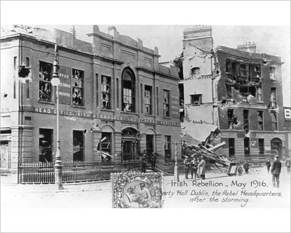 Ruins of the Rebel Headquarters, Anti-English Irish uprising, Dublin, May 1916
