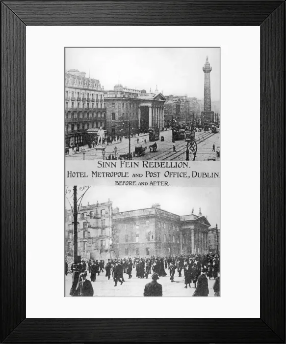 Framed Print : Before and after, Anti-English Irish uprising, Dublin, May 1916 Framed Print : Before and after, Anti-English Irish uprising, Dublin, May 1916