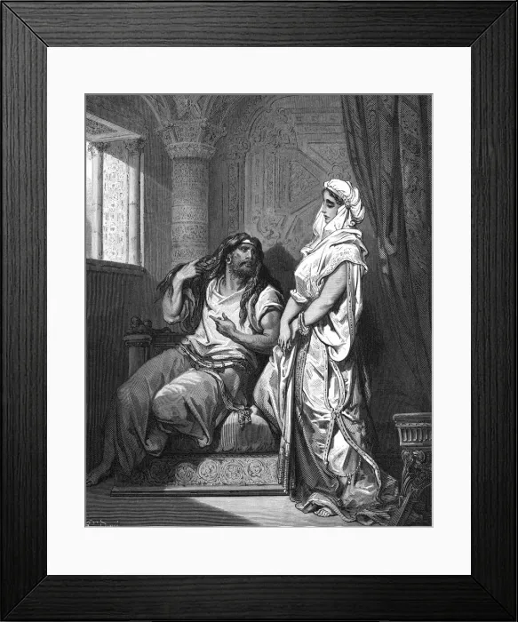 Framed Print : Samson and Delilah, 1866. Artist: Gustave Dore Framed Print : Samson and Delilah, 1866. Artist: Gustave Dore