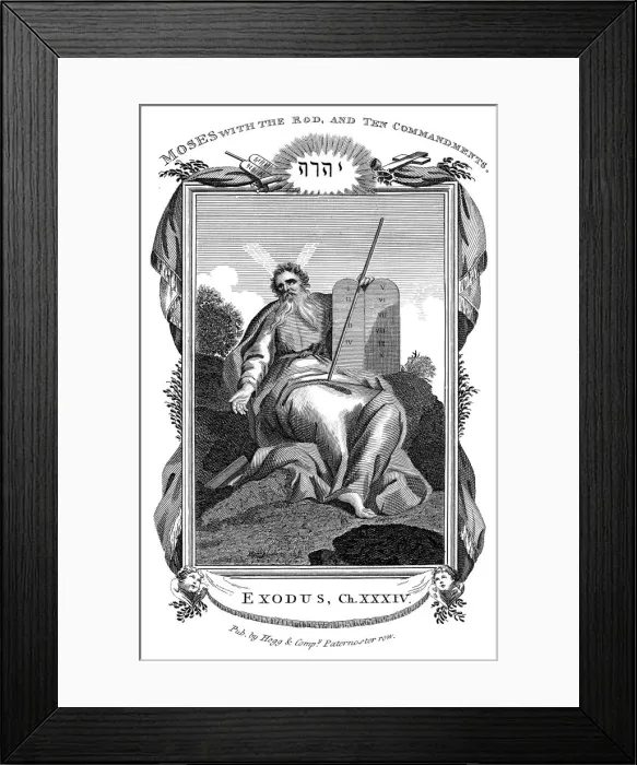 Framed Print : Moses with the Rod, and Ten Commandments, c1808 Framed Print : Moses with the Rod, and Ten Commandments, c1808