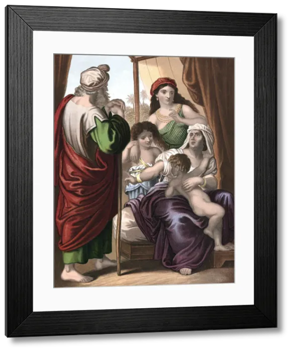 Framed Print : Abraham sending away Hagar and Ishmael, mid 19th century Framed Print : Abraham sending away Hagar and Ishmael, mid 19th century