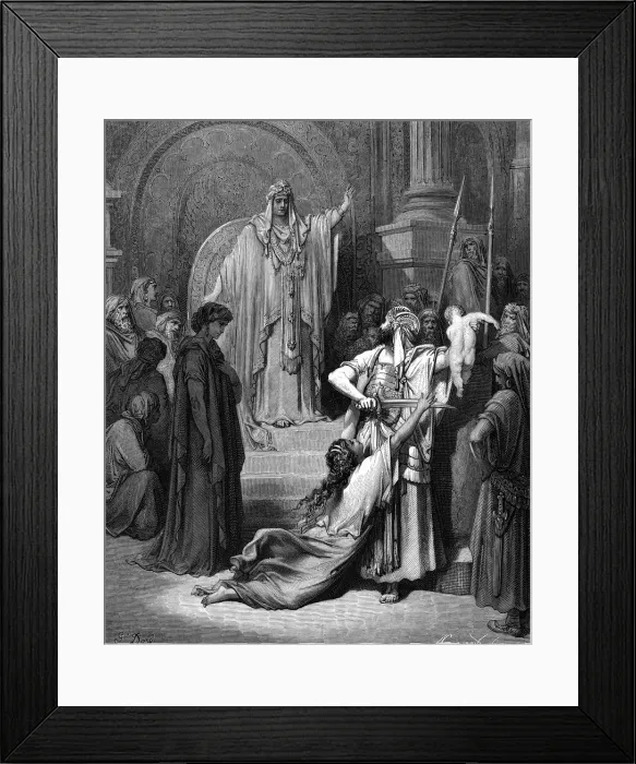 Framed Print : Judgement of Solomon, 1866. Artist: Gustave Dore Framed Print : Judgement of Solomon, 1866. Artist: Gustave Dore