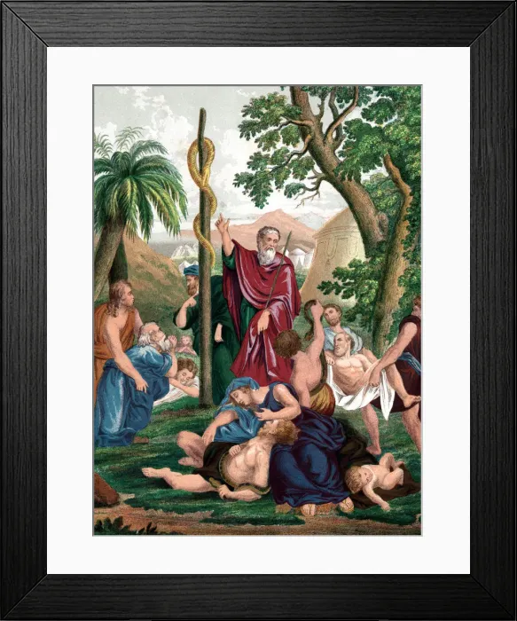 Framed Print : Moses and the brazen serpent, c1860 Framed Print : Moses and the brazen serpent, c1860