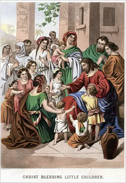 Christ Blessing Little Children, mid 19th century. Artist: Kronheim & Co