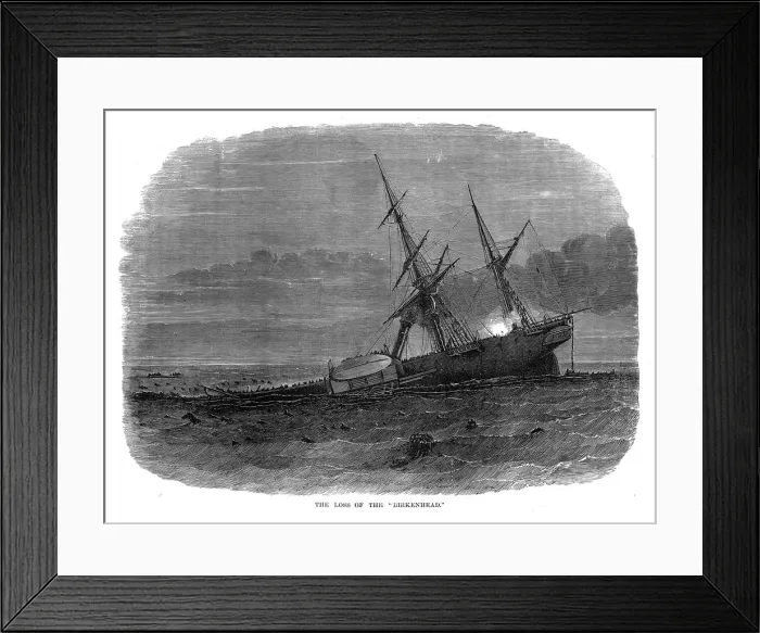 Framed Print : Loss of the troopship Birkenhead, South Africa, 1852 Framed Print : Loss of the troopship Birkenhead, South Africa, 1852