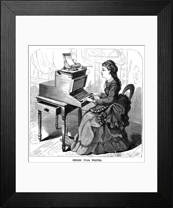 Framed Print : Sholes Type Writer, 1872 Framed Print : Sholes Type Writer, 1872