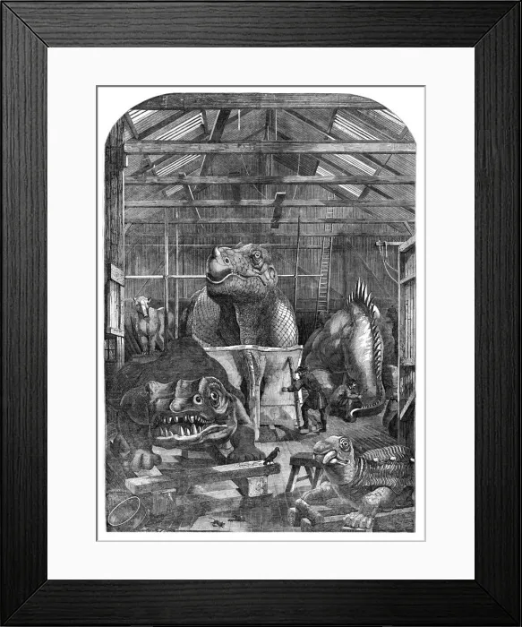 Framed Print : The Extinct Animals model room at Crystal Palace, Sydenham, 1853 Framed Print : The Extinct Animals model room at Crystal Palace, Sydenham, 1853