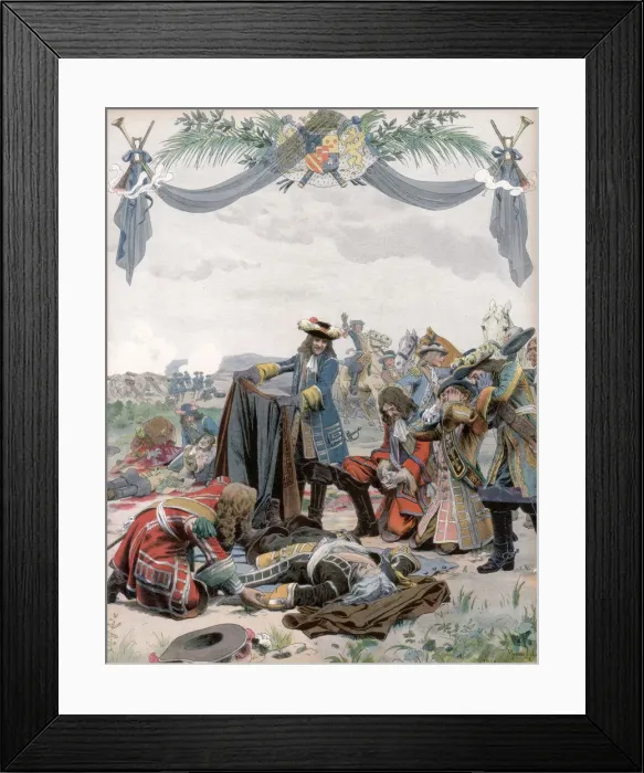 Framed Print : Death of Henri, Vicomte de Turenne, French soldier, 1675 (c1871-1940). Artist: Maurice Leloir Framed Print : Death of Henri, Vicomte de Turenne, French soldier, 1675 (c1871-1940). Artist: Maurice Leloir