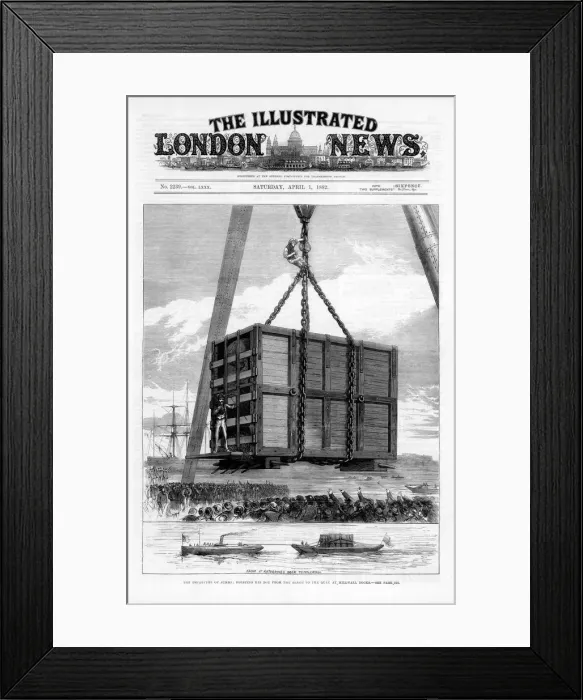 Framed Print : Transporting Jumbo the African elephant to America, 1882 Framed Print : Transporting Jumbo the African elephant to America, 1882