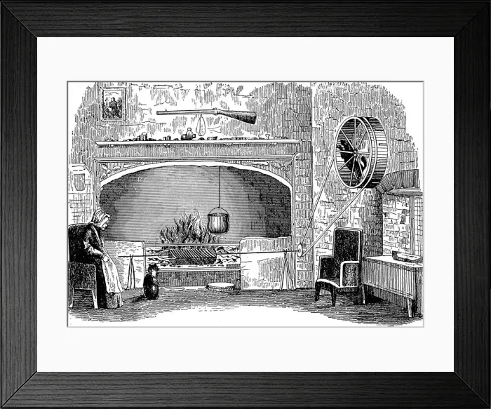 Framed Print : Turnspit dog at work, c1880 Framed Print : Turnspit dog at work, c1880