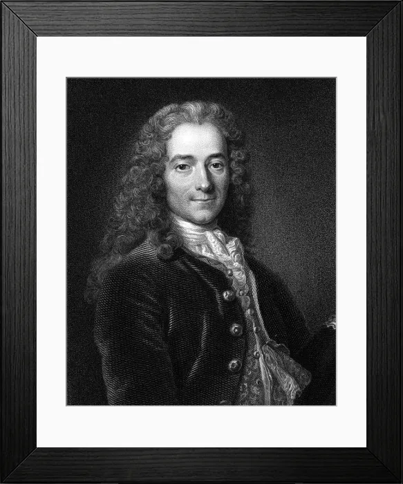 Framed Print : Voltaire, 18th century French author, playwright, satirist and man of letters Framed Print : Voltaire, 18th century French author, playwright, satirist and man of letters
