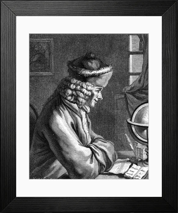 Framed Print : Voltaire, 18th century French author, playwright, satirist and man of letters Framed Print : Voltaire, 18th century French author, playwright, satirist and man of letters