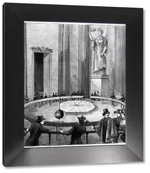 Foucault using his pendulum to demonstrate the rotation of the Earth, Paris, 1851 (1887)