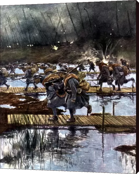 French lst Infantry Corps crossing of the Yser Canal, World War I, 4. 45 am, 31 July 1917