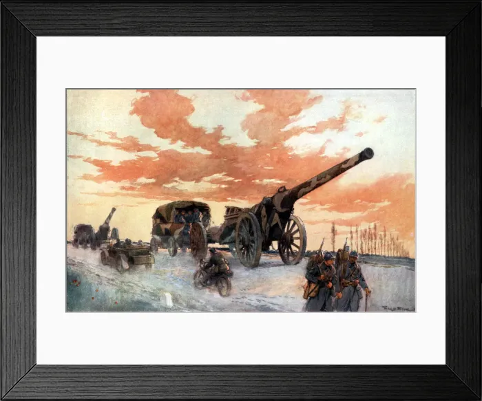 Framed Print : Convoi d Artillerie Automobile ( Convoy of Motorised Artillery ), World War I, France, 1918 Framed Print : Convoi d Artillerie Automobile ( Convoy of Motorised Artillery ), World War I, France, 1918